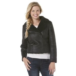 Junior's Moto Jacket Bongo Faux Leather size M NEW